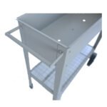 Mobile metal elevated garden bed cart with legs and wheels, Gray - Image 4