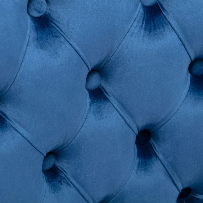 Tufted Solid Wood Contemporary Velvet Upholstered Dining Chairs (2-Pcs Set)  Blue - Image 12