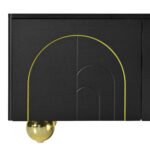 U-Can modern TV stand with a storage cabinet top marble pattern and circular stand (up to 75") - Image 6