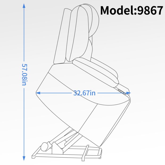 Okin motor Up to 350 LBS Chenille Power Lift Recliner Chair Brown - Image 18