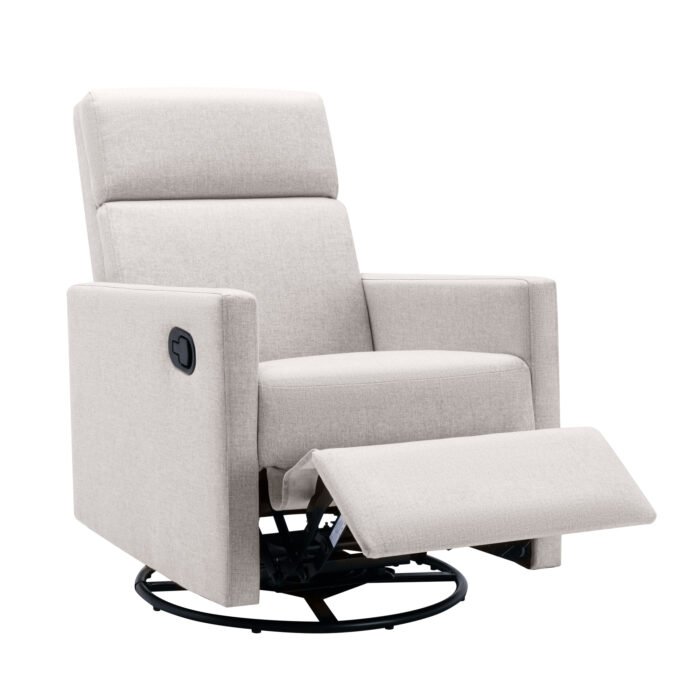 Modern Upholstered Rocker Nursery Chair Plush Glider Swivel Recliner - Image 17