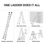 Aluminum Multi-Position Ladder with Wheels, 300 lbs Weight, 22 FT - Image 21