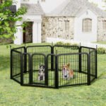 8-panel dog fence, 24 inch small dog pet fence, portable indoor pet game fence. Black - Image 11
