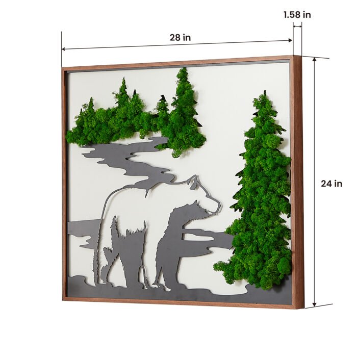 Bear Metal Art Moss Wall Decor - Image 4