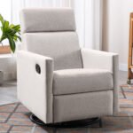 Modern Upholstered Rocker Nursery Chair Plush Glider Swivel Recliner - Image 3