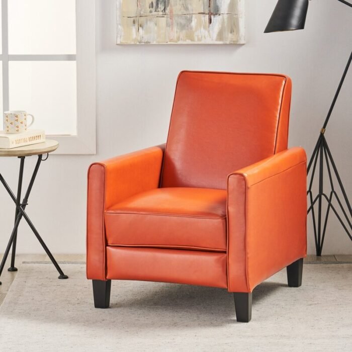 Recliner Push Back Chair for Elegant Home Décor Orange - Image 2