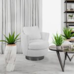 Teddy Rotating Emphasis Bucket Armchair with Gold Stainless Steel Base