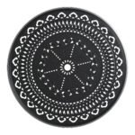 Ø39.37-inch Cast Aluminum Patio Dining Table With Black Frame and Umbrella Hole - Image 4