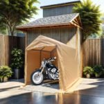 7×12 FT Gazebo Portable Storage Shelter Shed with 2 Roll up Zipper Doors and Vents Carport, Beige - Image 4
