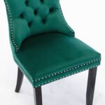 Tufted Solid Wood Contemporary Velvet Upholstered Dining Chairs (2-Pcs Set) Green - Image 12