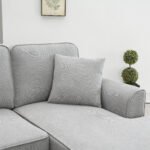 Modern U Shape Sectional Sofa 7 Seat Fabric Sectional Sofa Set - Image 15