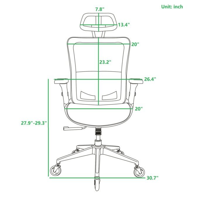 Ergonomic Mesh High Back Office Chair with Adjustable Headrest and Flip Up Arms - Image 6