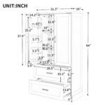 Tall Bathroom Storage Cabinet with Two Doors and Drawers and Adjustable Shelf - Image 5