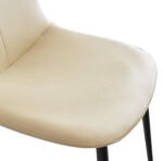 High back dining chairs with PU artificial leather soft cushions and metal legs (set of 2) - Image 9