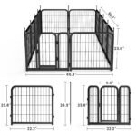 Outdoor 12 piece dog fence for small dog pets. Black - Image 9