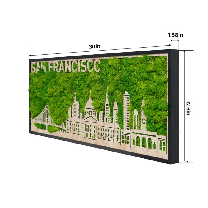 San Francisco Moss City Silhouette Metal Wall Art - Image 3