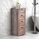 Wooden Storage Cabinet with 4 Drawers, Gray - Image 4