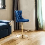 Adjustable Comfortable Height Seat Upholstered Bar Stools with Backs (Set of 2)