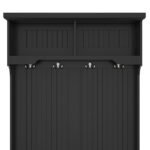 4 in 1 Coat Rack with Storage Shoe Bench for Entryway and Hallway, Black - Image 5