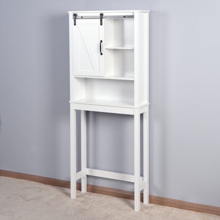 Over the Toilet Storage Cabinet with Adjustable Shelves and A Barn Door - Image 2