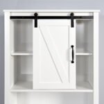 Over the Toilet Storage Cabinet with Adjustable Shelves and A Barn Door - Image 3