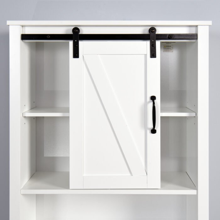 Over the Toilet Storage Cabinet with Adjustable Shelves and A Barn Door - Image 3