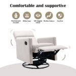 Modern Upholstered Rocker Nursery Chair Plush Glider Swivel Recliner - Image 15