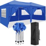 10×20 portable Folding Canopy with 6 detachable side walls with UPF 50+, Blue - Image 2
