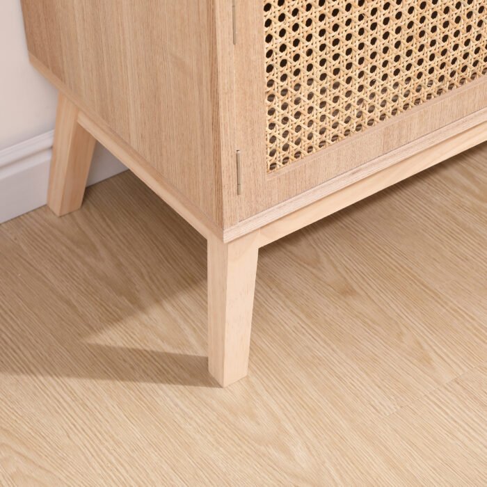 Boho TV Stand and Entertainment Center with Adjustable Shelfs and 2 Cabinets (up to 55″) - Image 6