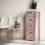 Wooden Storage Cabinet with 4 Drawers, Gray - Image 9