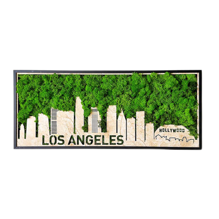 Los Angeles Moss City Silhouette Metal Wall Art Small - Image 5