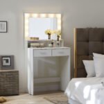 Makeup Vanity Desk with Mirror Lamp Light