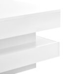 ON-TREND High Gloss Minimalist Design with LED Lights 2-Tier Square Coffee Table White - Image 13