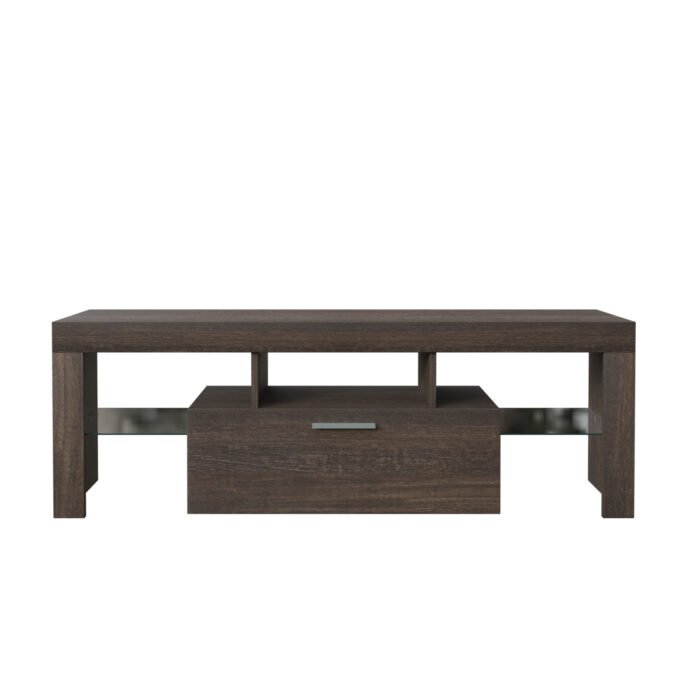 Brown simple modern TV stand Brown TV bracket with LED Color Changing Lights - Image 8