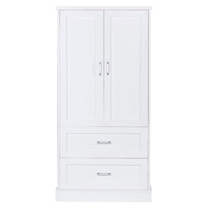 Tall Bathroom Storage Cabinet with Two Doors and Drawers and Adjustable Shelf - Image 7