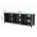 TV Stand Storage Media Console and Entertainment Center, Black - Image 6