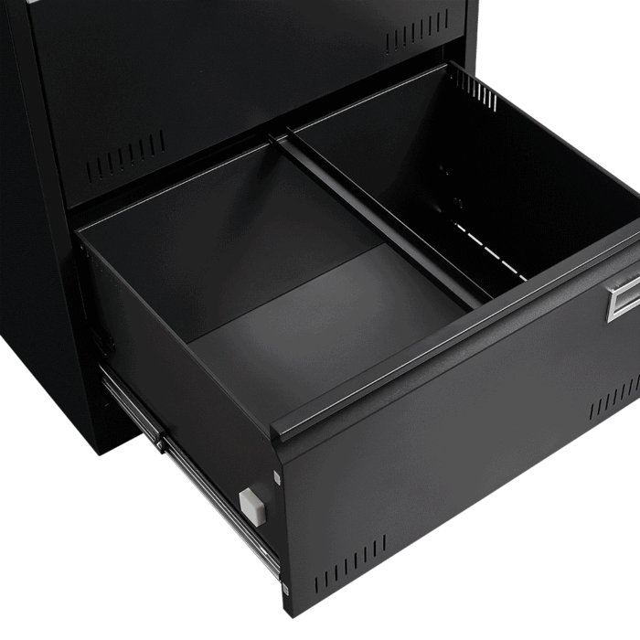 Filing Cabinet with 3 Drawer and Locking, Black - Image 9