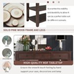 Retro Design Console Table with Two Open Shelves (Espresso+Beige) - Image 8