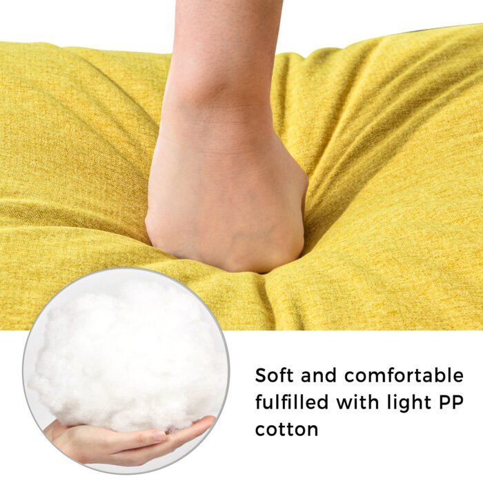 65" Mid-Century Modern Upholstered Fabric Corner Lounge Chair - Image 7