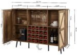 Faux Rattan Barn Door Wine Cabinet with Wine Glass Rack and Double Door Design - Image 4