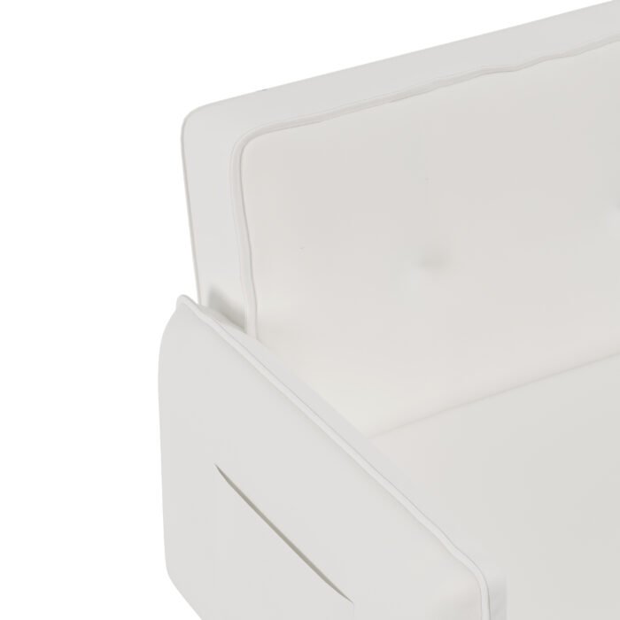 Sofa bed in White Cotton Linen Fabric - Image 11