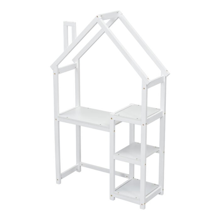Wooden House shaped with writing Desk, White - Image 7