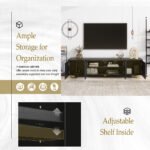 U-Can modern TV stand with a storage cabinet top marble pattern and circular stand (up to 75") - Image 7