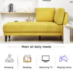 65" Mid-Century Modern Upholstered Fabric Corner Lounge Chair - Image 3