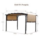 12x9 Ft Outdoor Retractable Pergola Patio Gazebo with Steel Frame - Image 5