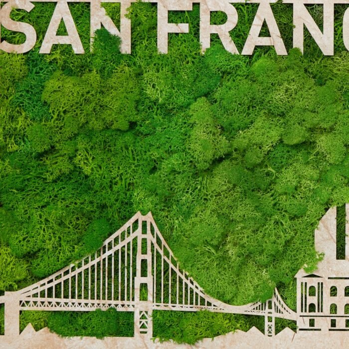 San Francisco Moss City Silhouette Metal Wall Art - Image 5