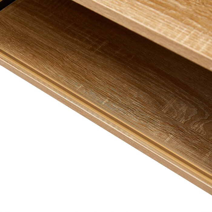 Rattan Coffee table, sliding door for storage, metal legs, Modern table for living room , natural - Image 10