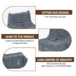 Floor Bean Bag Sofa with Memory Foam, Gray - Image 8