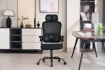 High backrest Black mesh office chair with 3D armrests with adjustable headrest - Image 3