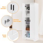 Storage Cabinet with Two Doors and Adjustable Shelf, White - Image 5